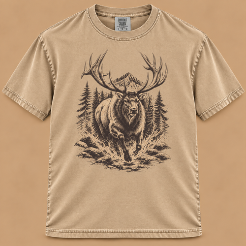 Charging Bull Elk Graphic Tee