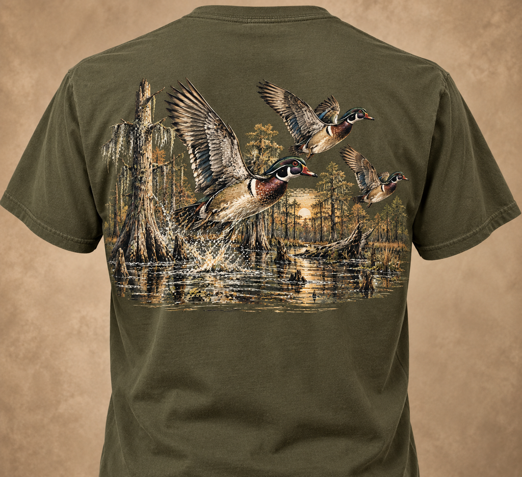 Wood Duck Sunrise Tee – Vintage Duck Hunting