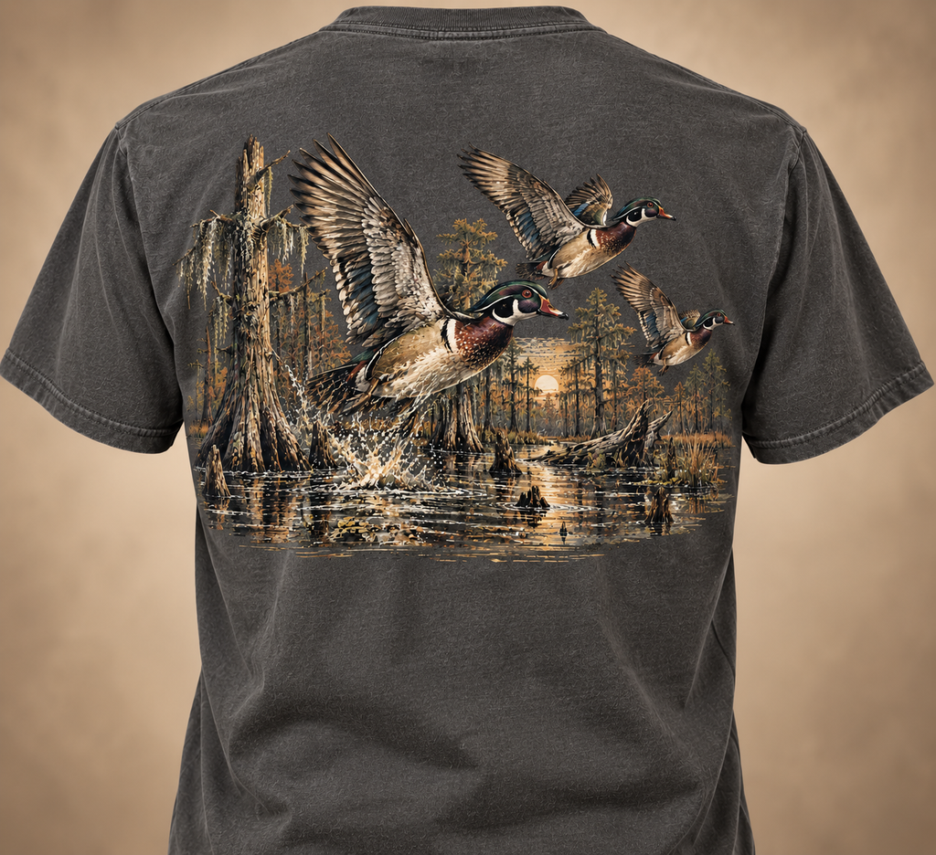 Wood Duck Sunrise Tee – Vintage Duck Hunting