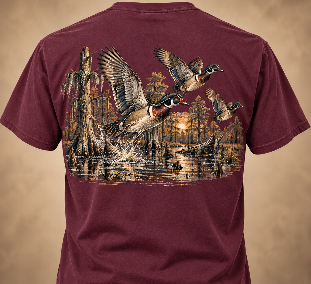 Wood Duck Sunrise Tee – Vintage Duck Hunting