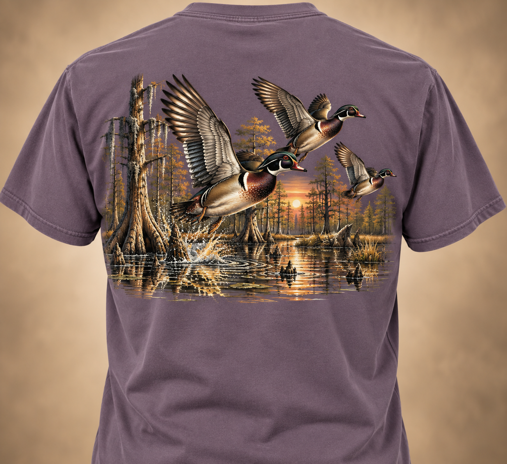 Wood Duck Sunrise Tee – Vintage Duck Hunting