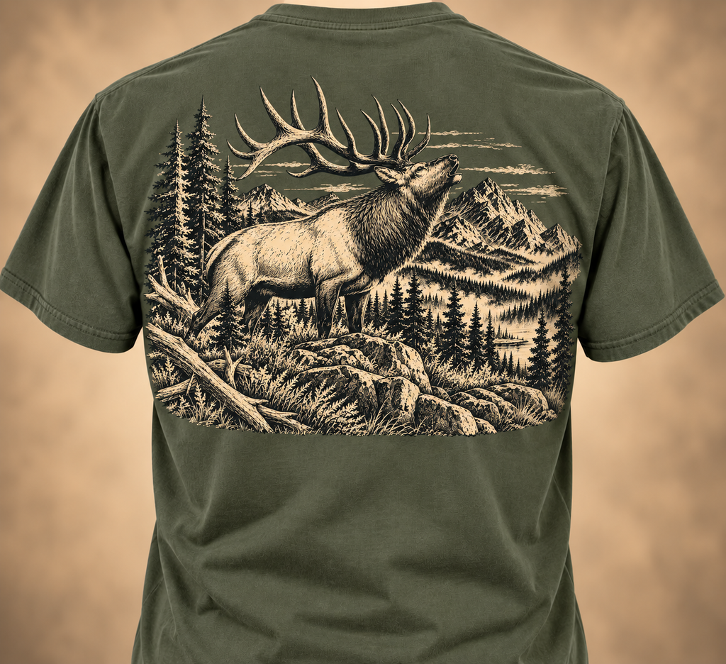 Elk Bugle Tee – Vintage Elk Hunting