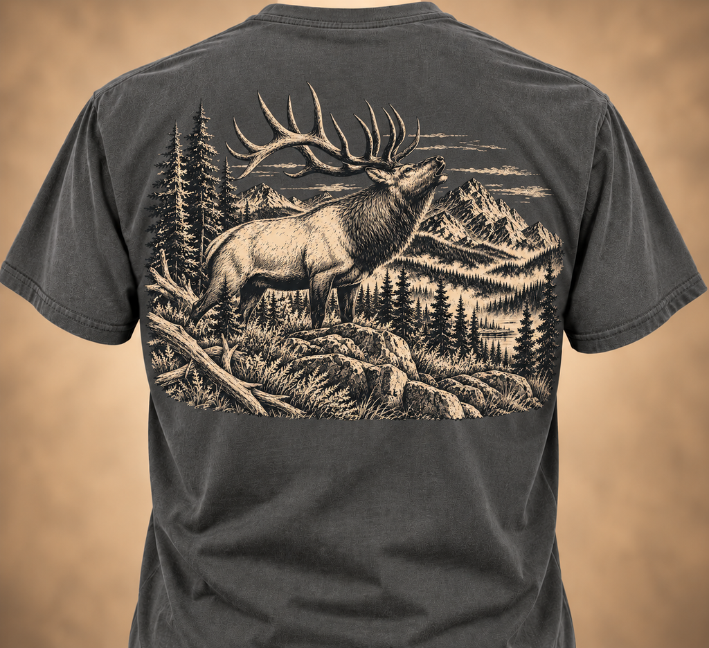 Elk Bugle Tee – Vintage Elk Hunting