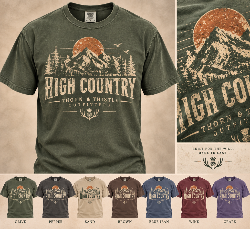 High Country Tee – Vintage Mountain Outdoor Shirt