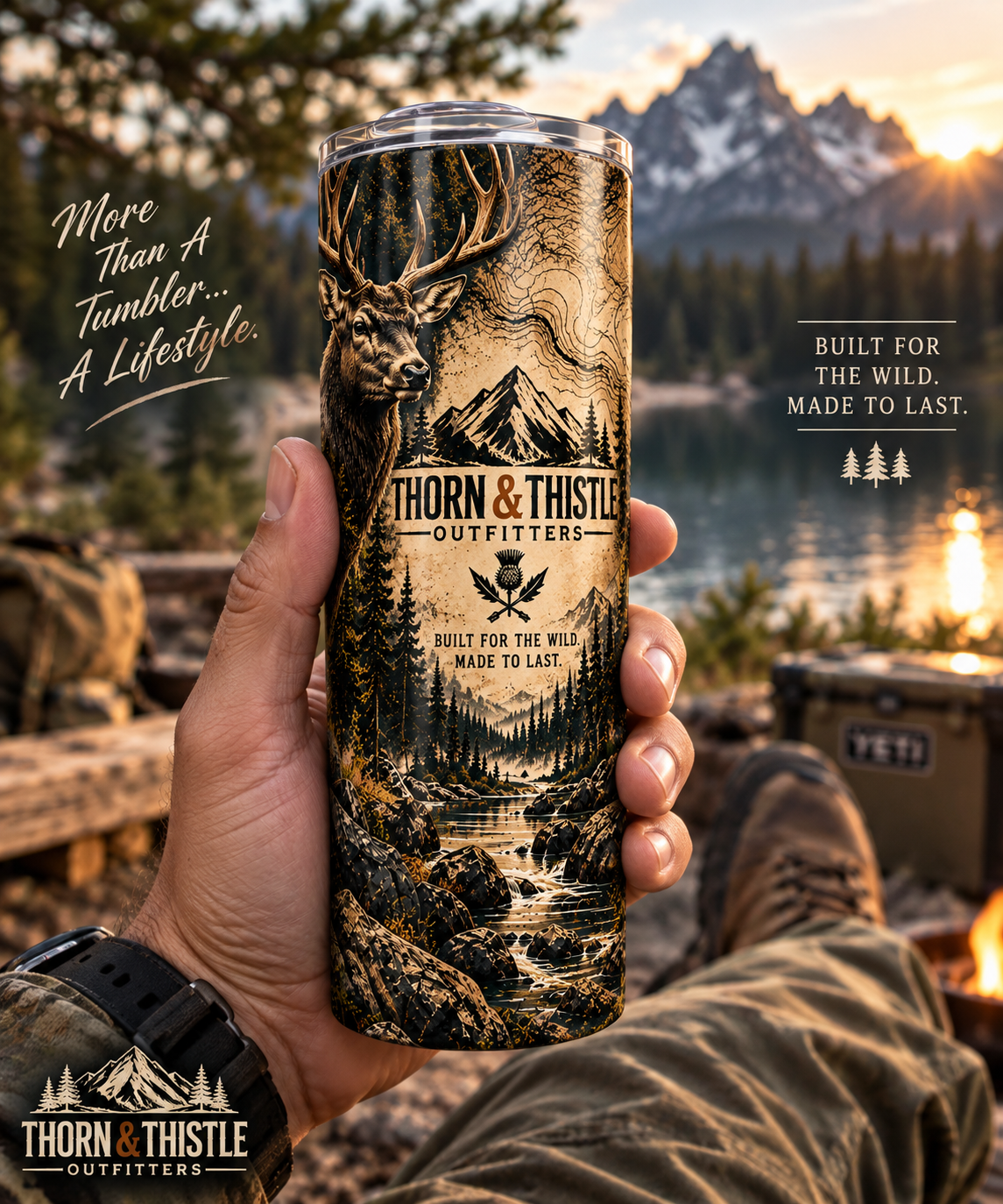Thorn & Thistle Wilderness 20 oz Tumbler-Buck