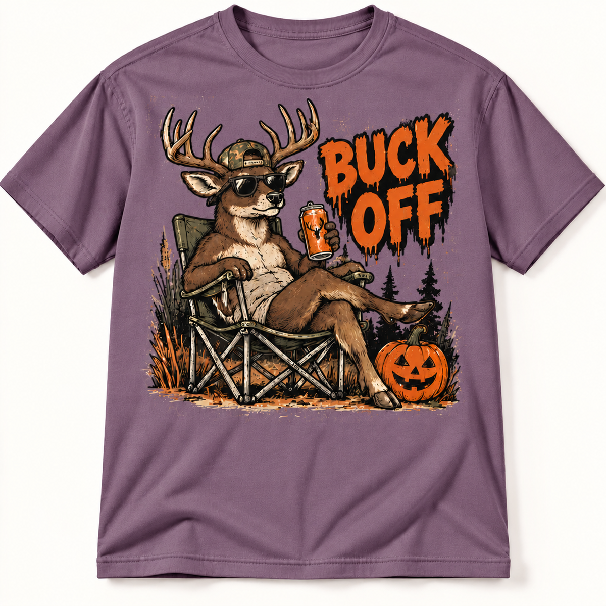 Buck Off Funny Halloween Whitetail Deer Hunting Graphic Tee