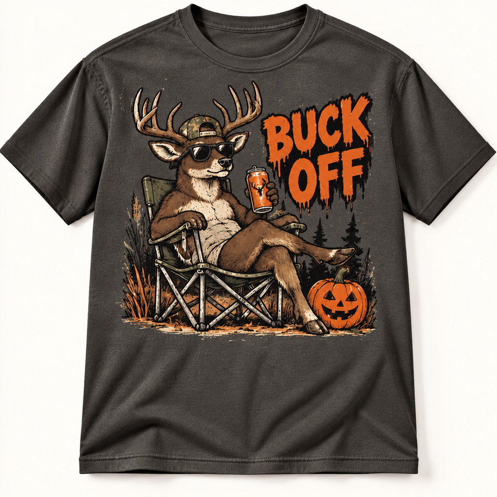 Buck Off Funny Halloween Whitetail Deer Hunting Graphic Tee