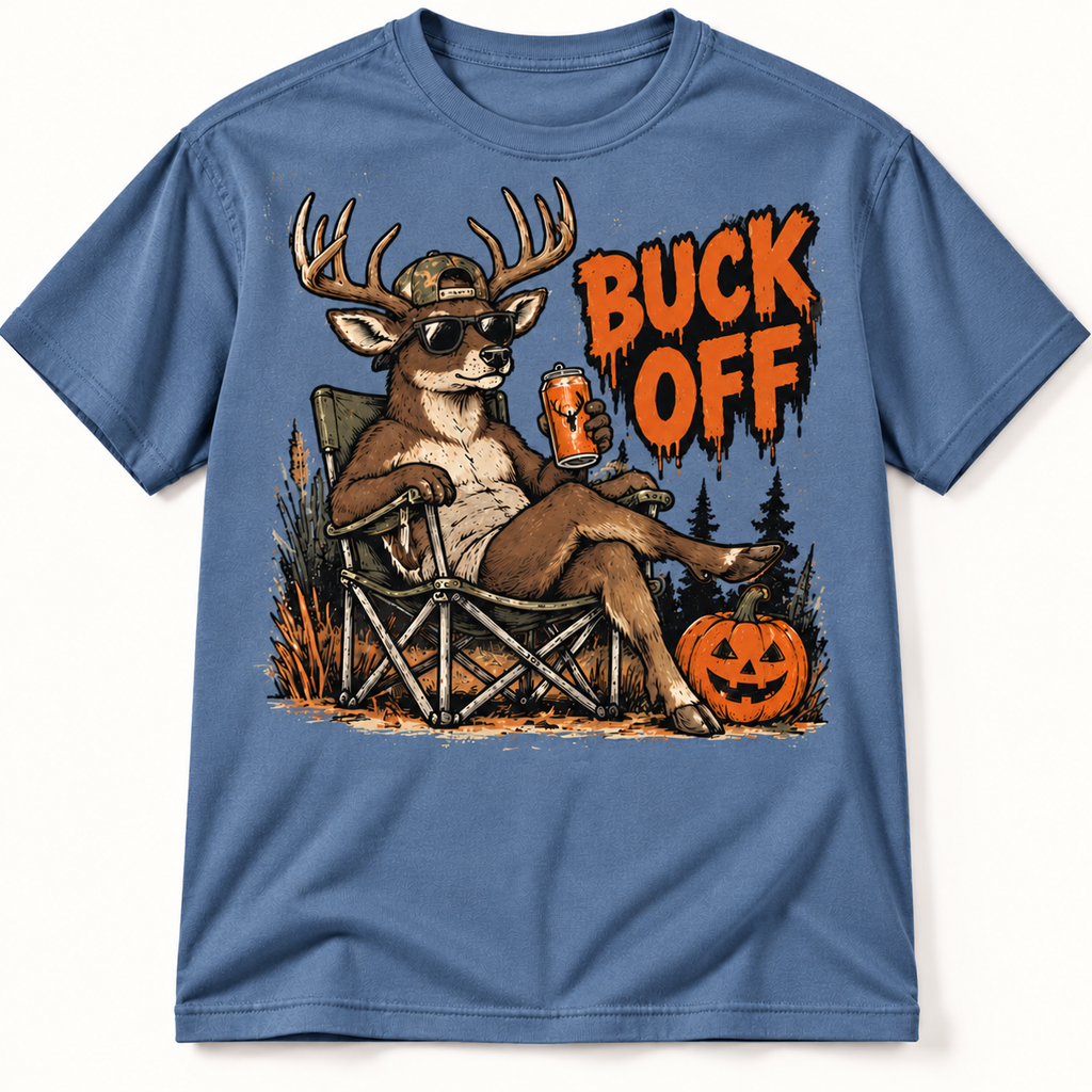 Buck Off Funny Halloween Whitetail Deer Hunting Graphic Tee