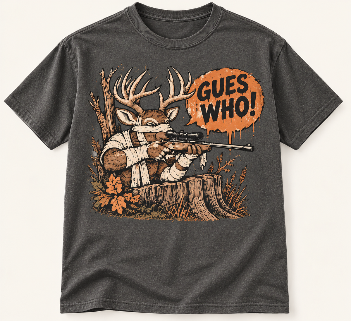 Guess Who! Funny Halloween Whitetail Deer Hunting Graphic Tee