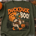 Duck Duck Boo! Funny Halloween Duck Hunting Graphic Tee