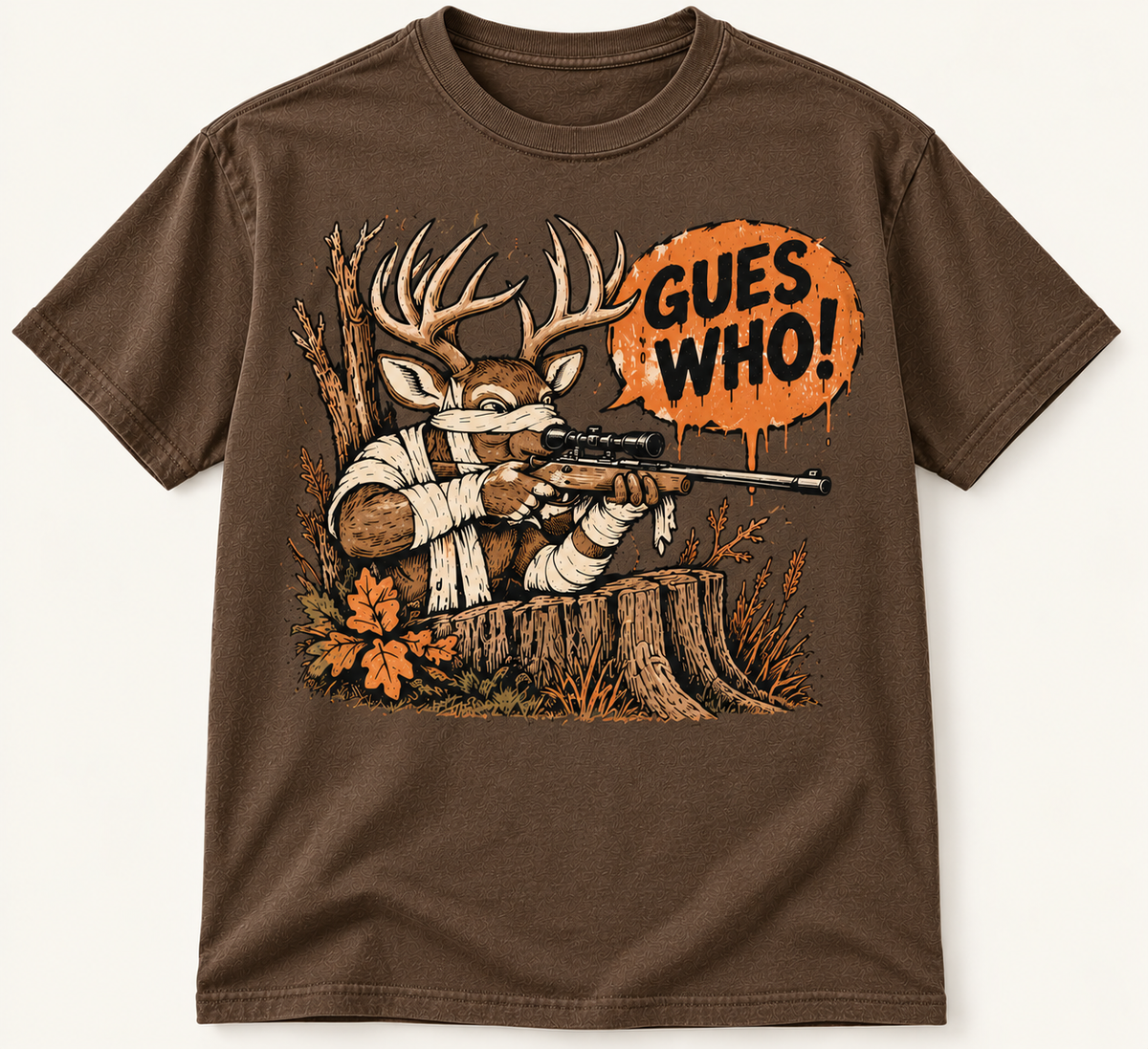 Guess Who! Funny Halloween Whitetail Deer Hunting Graphic Tee