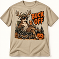 Buck Off Funny Halloween Whitetail Deer Hunting Graphic Tee