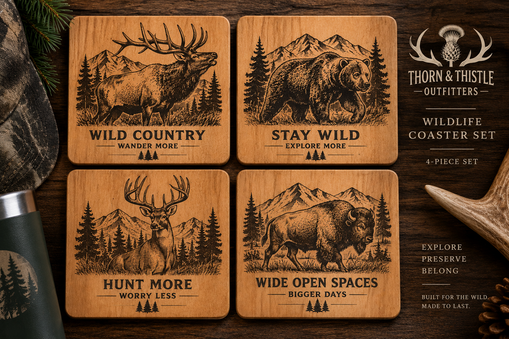 Wildlife Wooden Coaster Set – 4 Piece