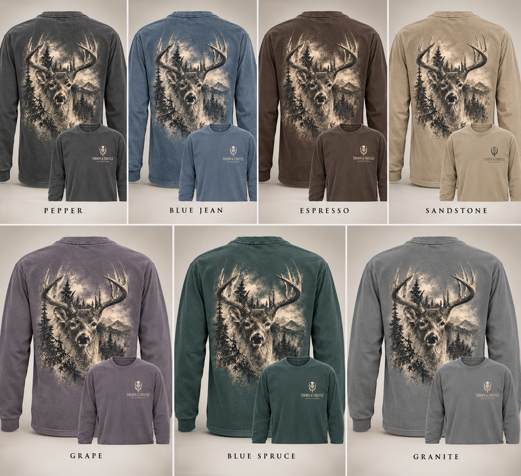Vintage Whitetail Buck Long Sleeve T-Shirt | Thorn & Thistle Outfitters