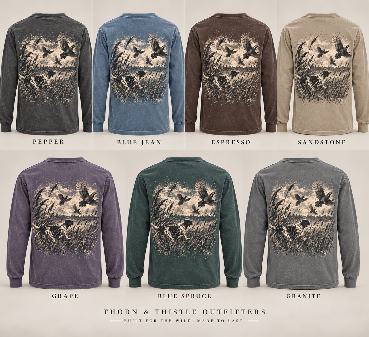 Upland Bird Hunting Long Sleeve T-Shirt | Thorn & Thistle Outfitters