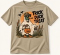 Trick Duck Treat Funny Halloween Duck Hunting Graphic Tee