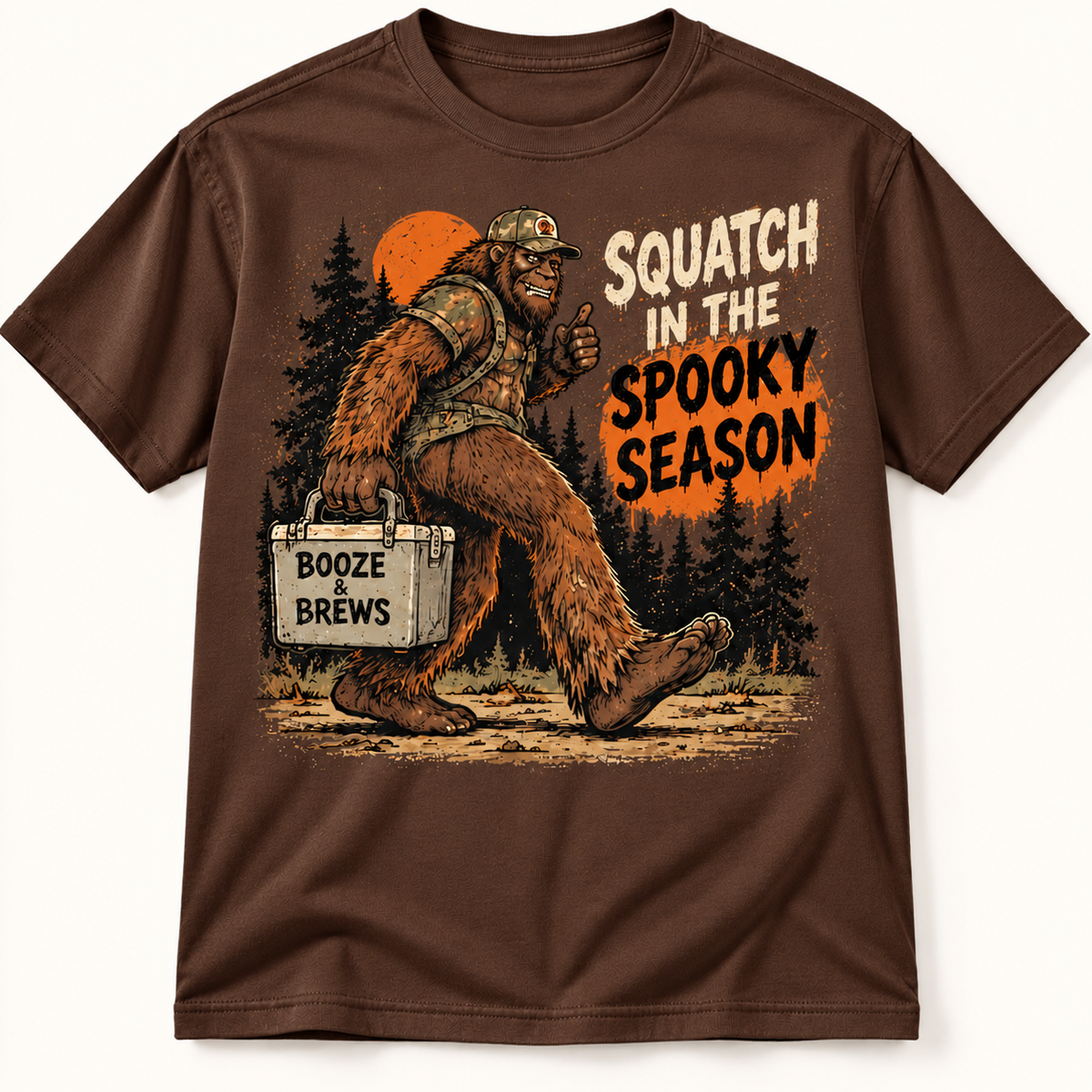 Squatch in the Spooky Season Funny Bigfoot Halloween Graphic Tee