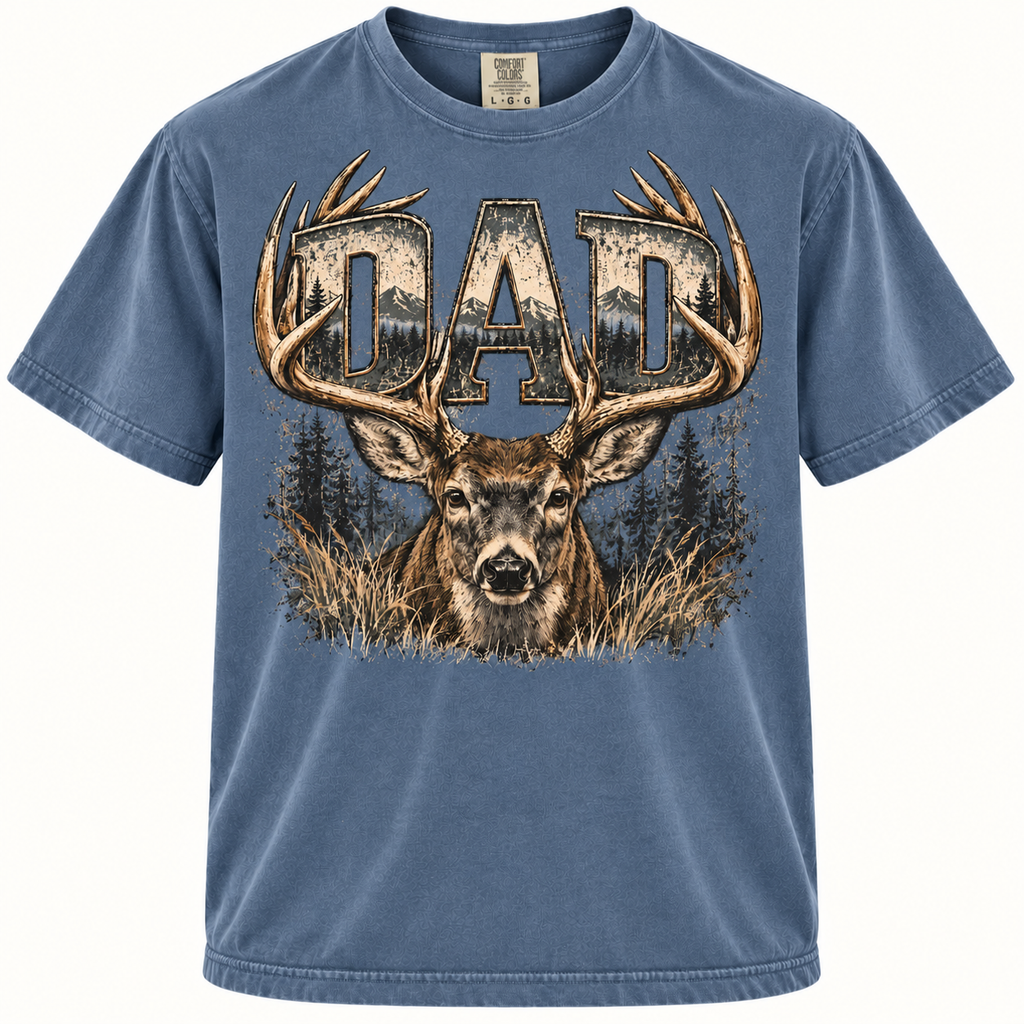 Whitetail Hunting Dad Graphic Tee Description:
