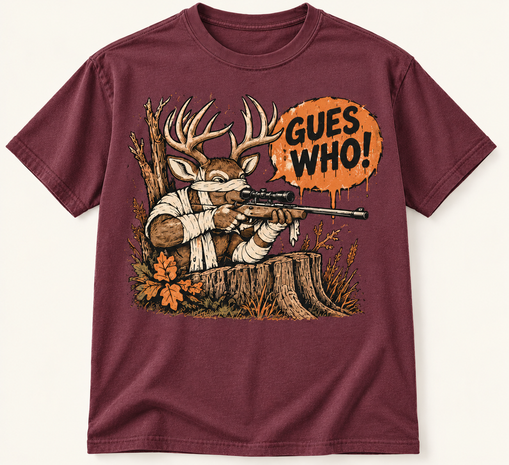 Guess Who! Funny Halloween Whitetail Deer Hunting Graphic Tee
