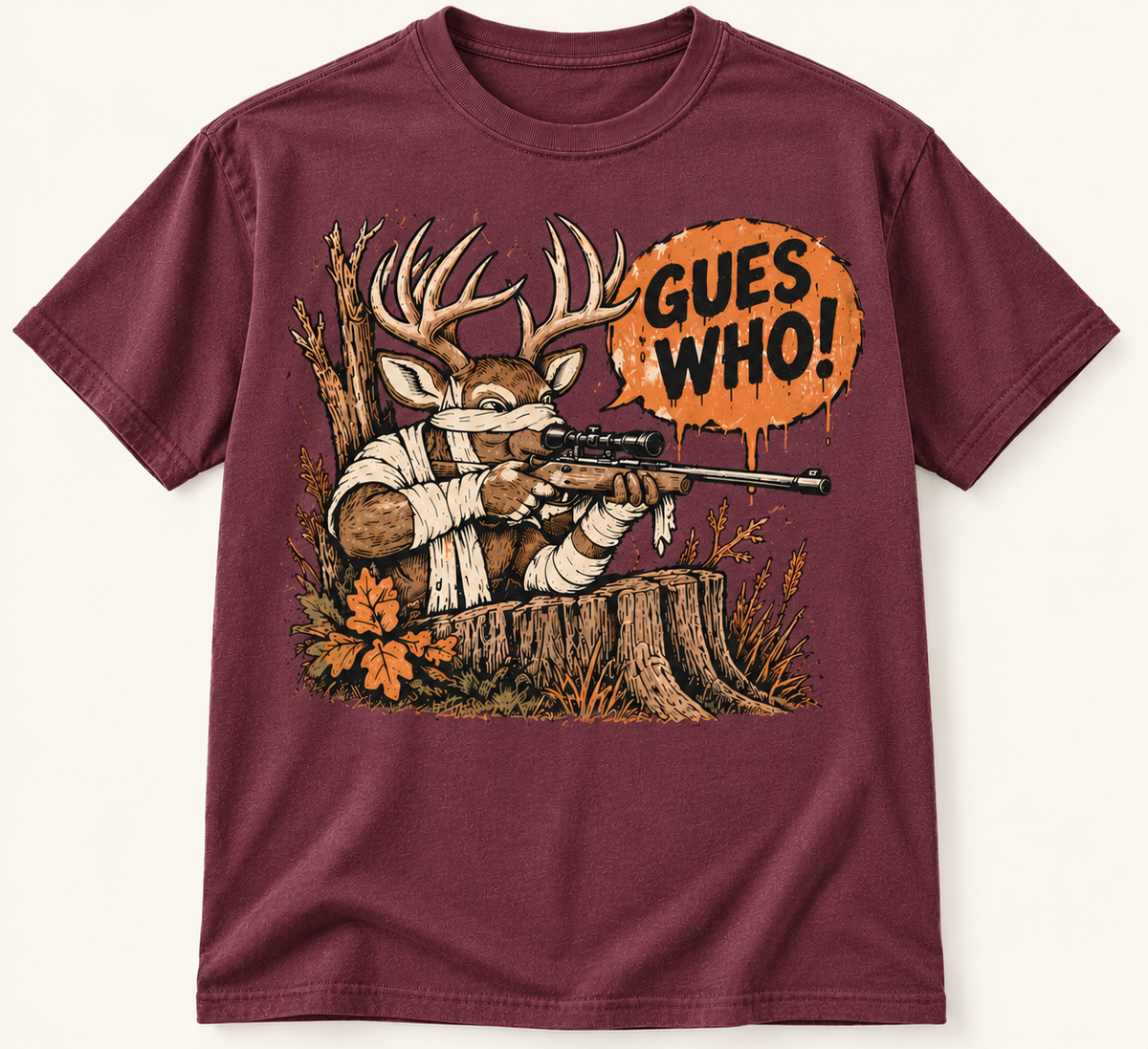 Guess Who! Funny Halloween Whitetail Deer Hunting Graphic Tee