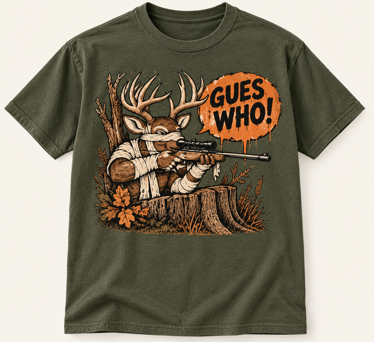 Guess Who! Funny Halloween Whitetail Deer Hunting Graphic Tee