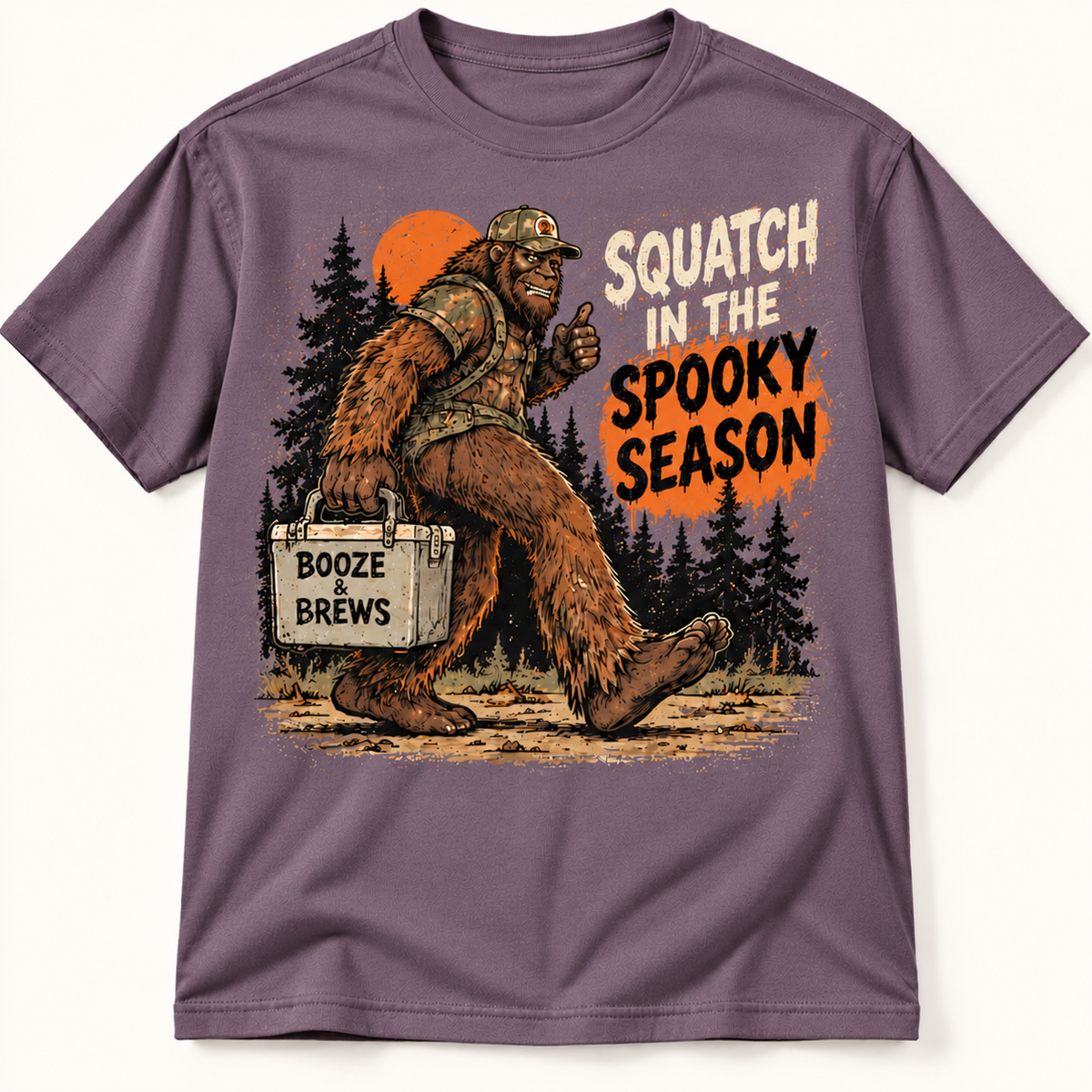 Squatch in the Spooky Season Funny Bigfoot Halloween Graphic Tee