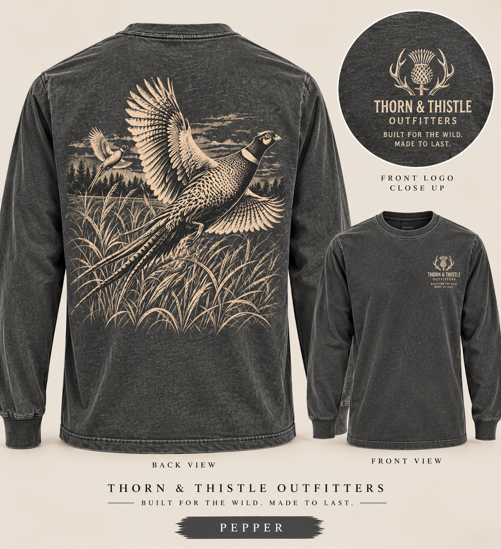 Rooster Flush Pheasant Hunting Long Sleeve T-Shirt