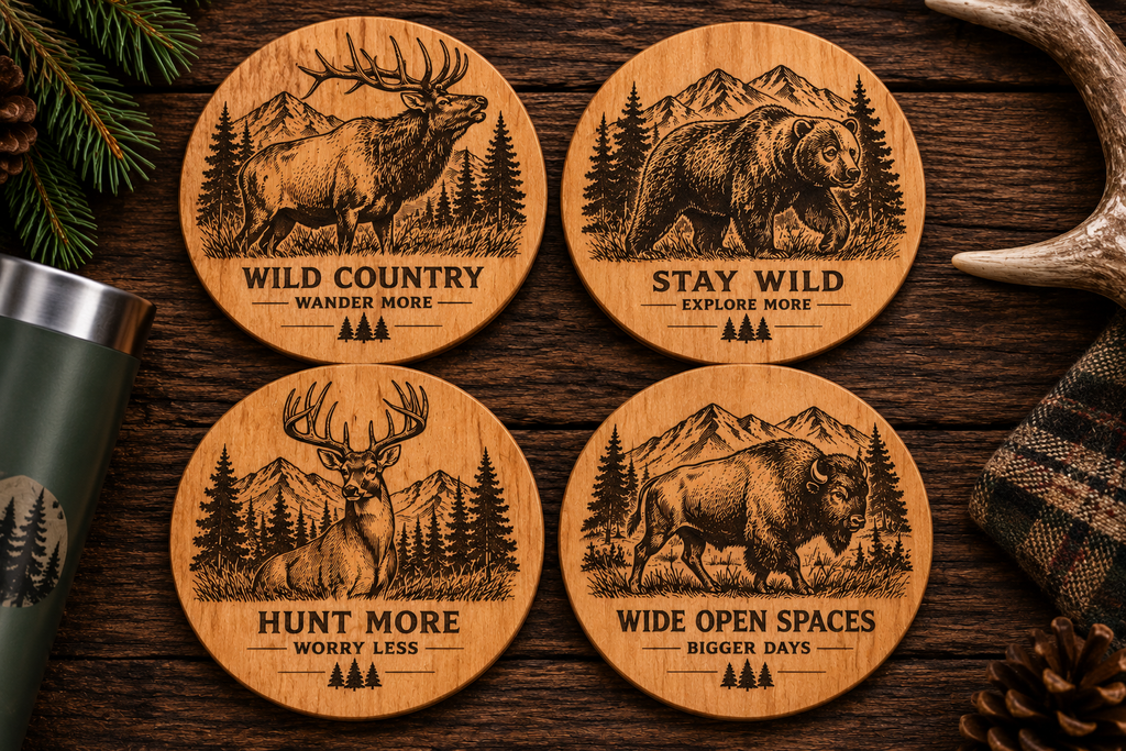 Wildlife Wooden Coaster Set – 4 Piece